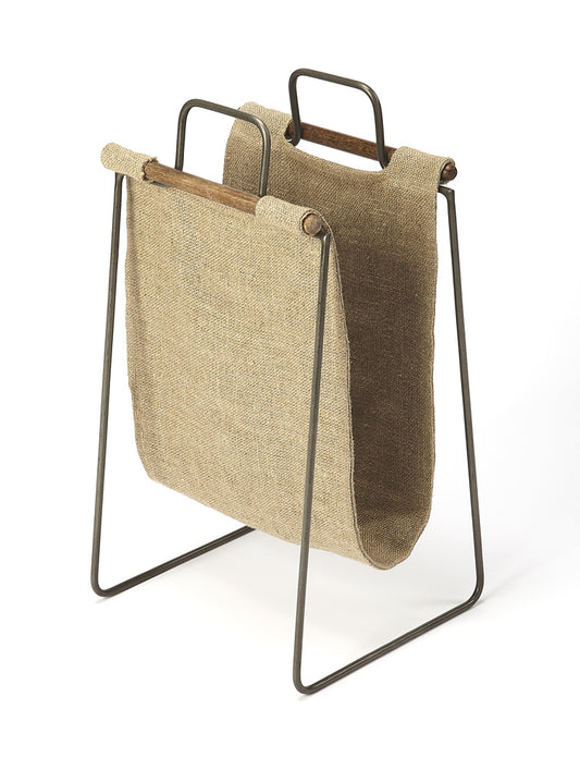 Butler Specialty Company - Idaho Burlap & Metal Magazine Basket, Beige - 5354140