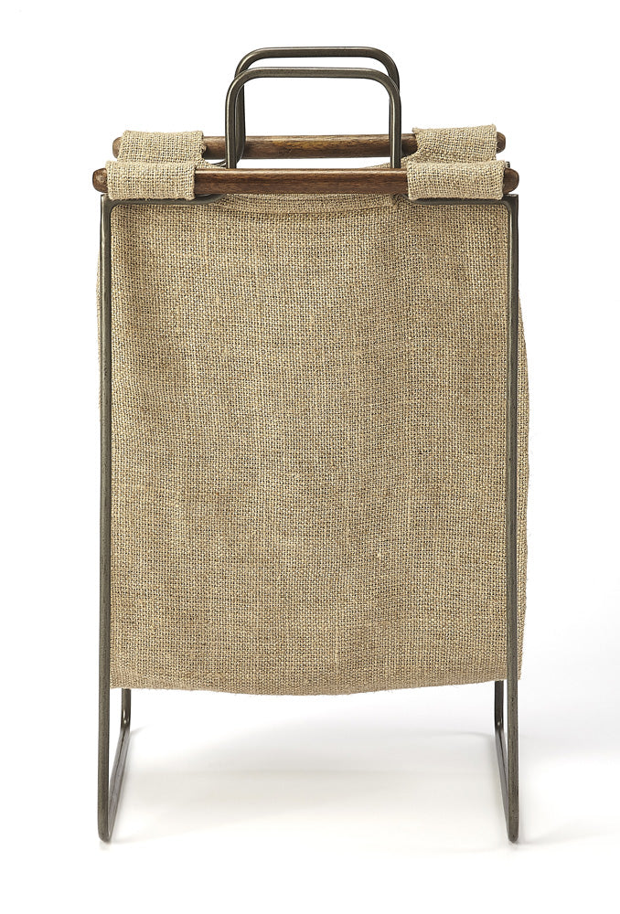 Butler Specialty Company - Idaho Burlap & Metal Magazine Basket, Beige - 5354140
