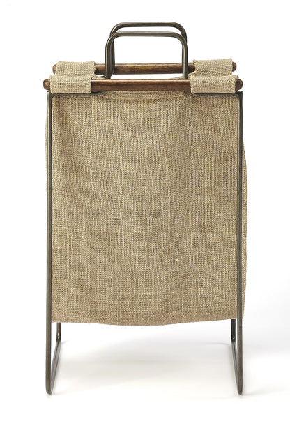Butler Specialty Company - Idaho Burlap & Metal Magazine Basket, Beige - 5354140