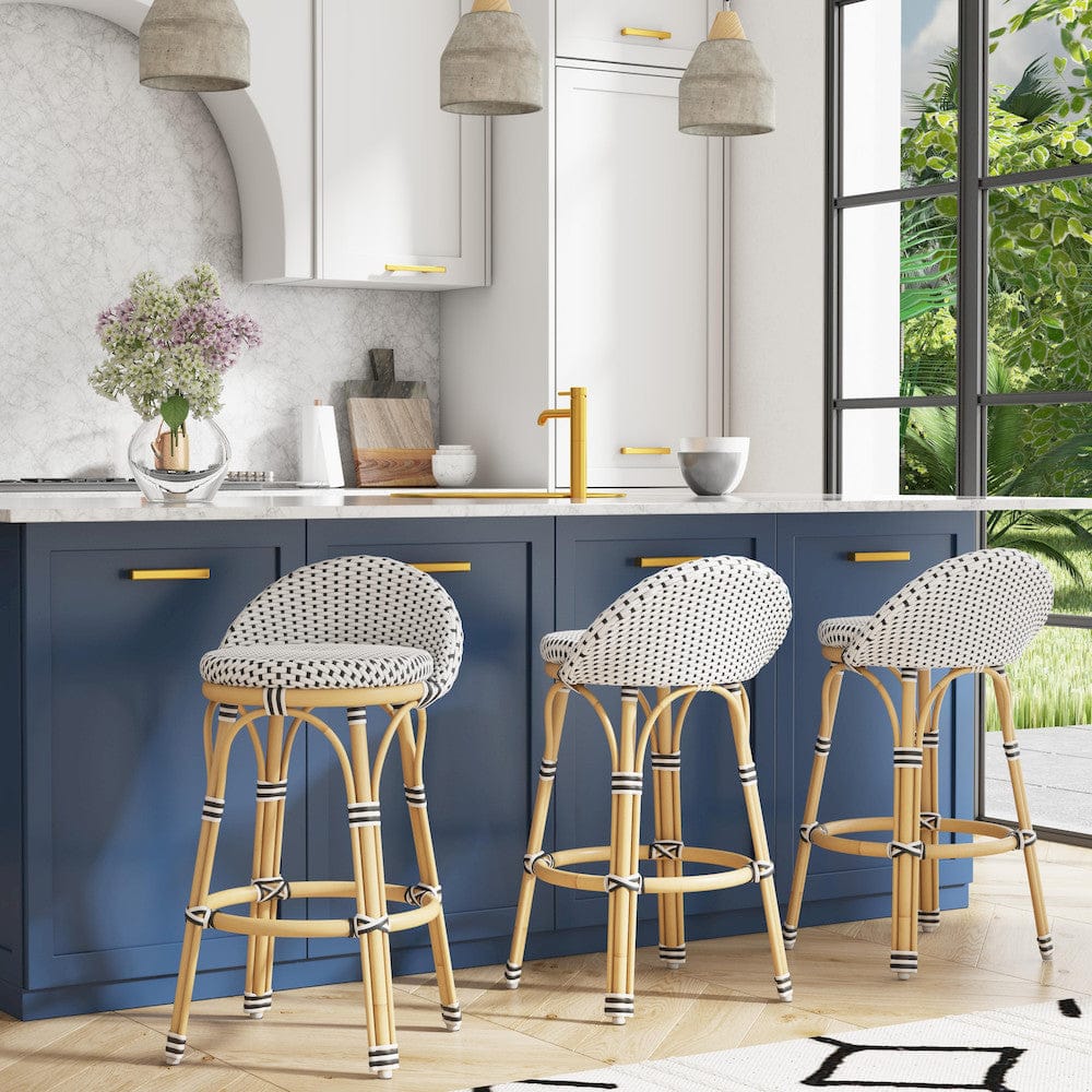 Butler Specialty Company - Inez 24 in. Seat Height Rattan Low Back Counter Stool, Black - 5981295 view 5