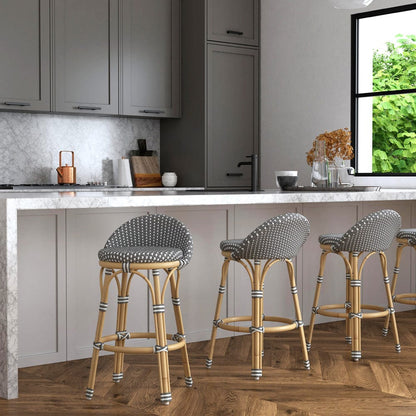 Butler Specialty Company - Inez 24 in. Seat Height Rattan Low Back Counter Stool, Gray - 5981266 view 3