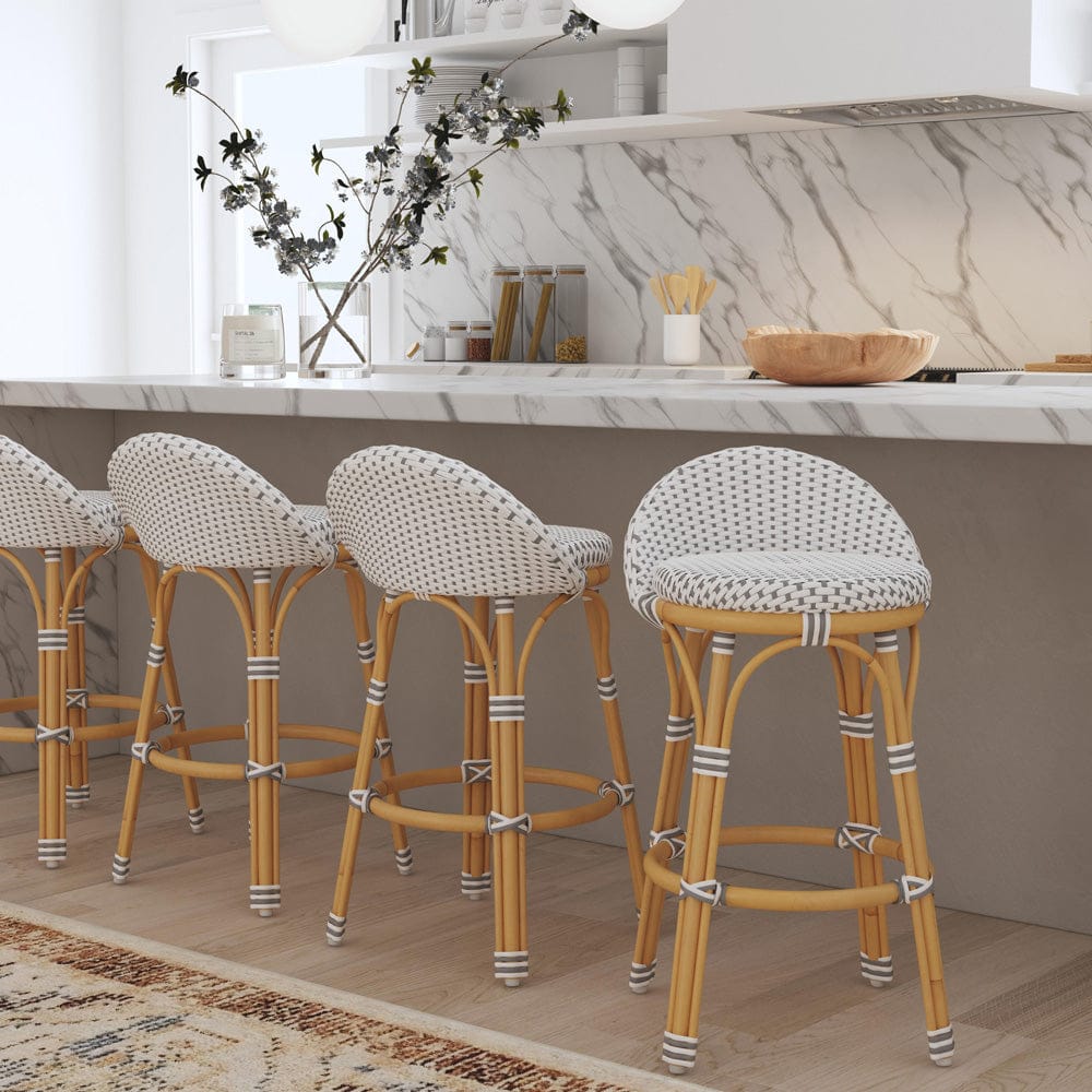 Butler Specialty Company - Inez 24 in. Seat Height Rattan Low Back Counter Stool, Gray - 5981329 view 4