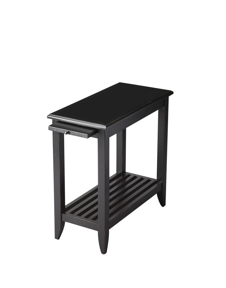 Butler Specialty Company - Irvine 12 in. W Rectangular Side Table with Pull-Out Tray, Black - 3025111
