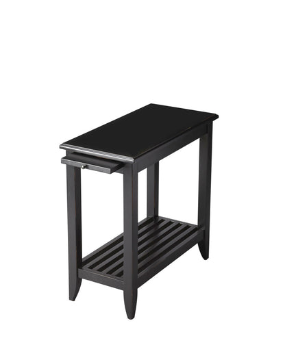 Butler Specialty Company - Irvine 12 in. W Rectangular Side Table with Pull-Out Tray, Black - 3025111
