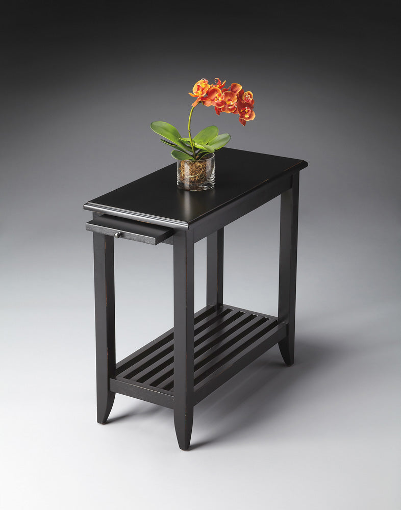 Butler Specialty Company - Irvine 12 in. W Rectangular Side Table with Pull-Out Tray, Black - 3025111