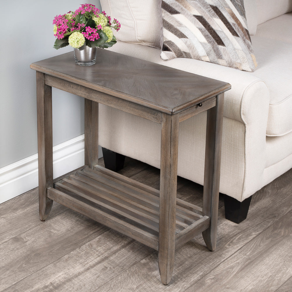 Butler Specialty Company - Irvine 12 in. W Rectangular Side Table with Pull-Out Tray, Brown - 3025248
