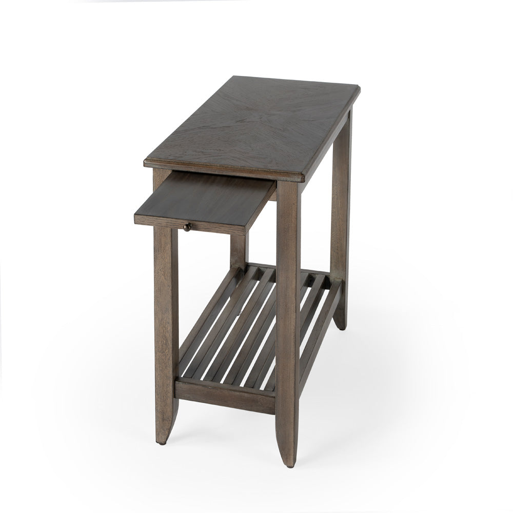Butler Specialty Company - Irvine 12 in. W Rectangular Side Table with Pull-Out Tray, Brown - 3025248