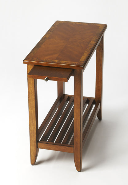 Butler Specialty Company - Irvine 12 in. W Rectangular Side Table with Pull-Out Tray, Medium Brown - 3025101