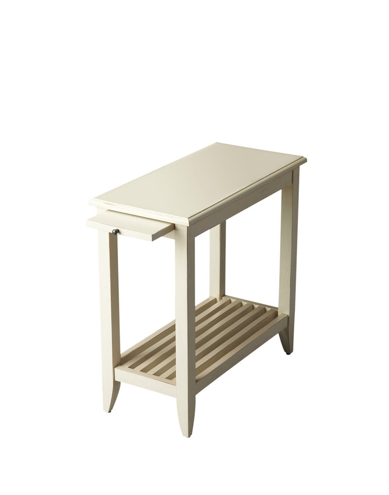 Butler Specialty Company - Irvine 12 in. W Rectangular Side Table with Pull-Out Tray, White - 3025222