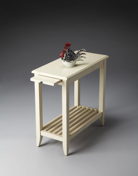 Butler Specialty Company - Irvine 12 in. W Rectangular Side Table with Pull-Out Tray, White - 3025222