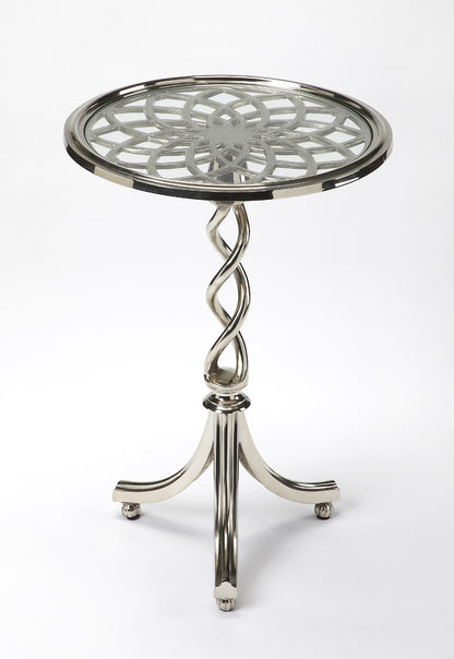 Butler Specialty Company - Isidora 17.5 in. W Round Modern Metal Side Table, Silver - 1169260