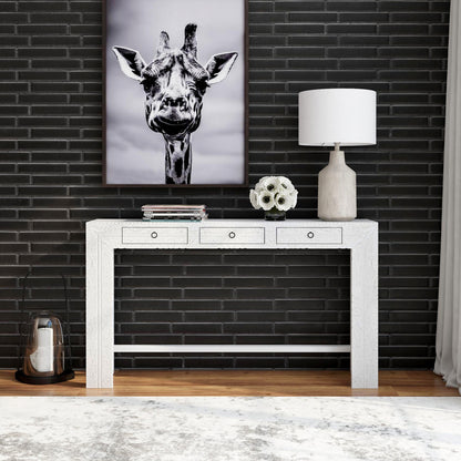 Butler Specialty Company - Artifacts - Janta 55.5 in. W Rectangular Wood 3 Drawer Console Table, White - 2069290_CLOSEOUT