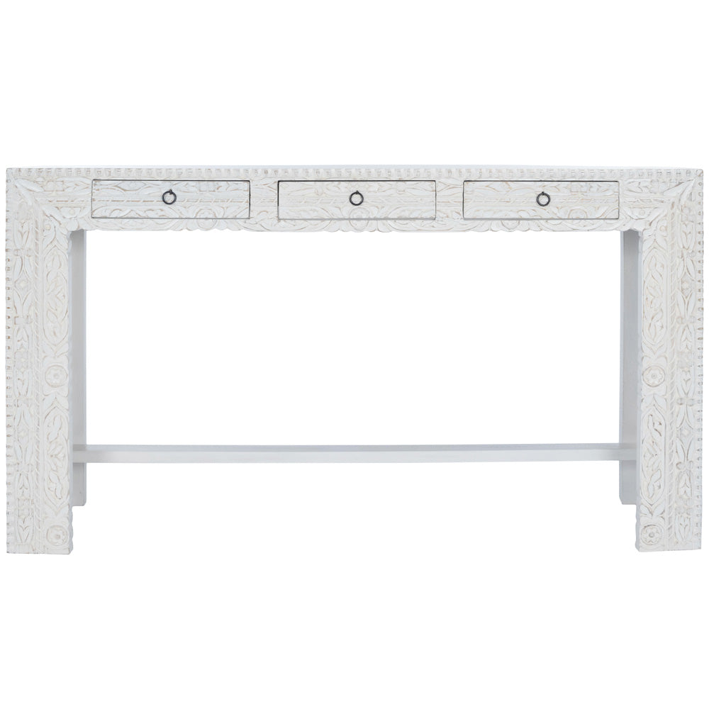 Butler Specialty Company - Artifacts - Janta 55.5 in. W Rectangular Wood 3 Drawer Console Table, White - 2069290_CLOSEOUT