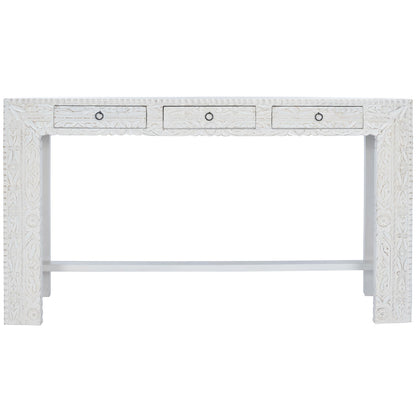 Butler Specialty Company - Artifacts - Janta 55.5 in. W Rectangular Wood 3 Drawer Console Table, White - 2069290_CLOSEOUT
