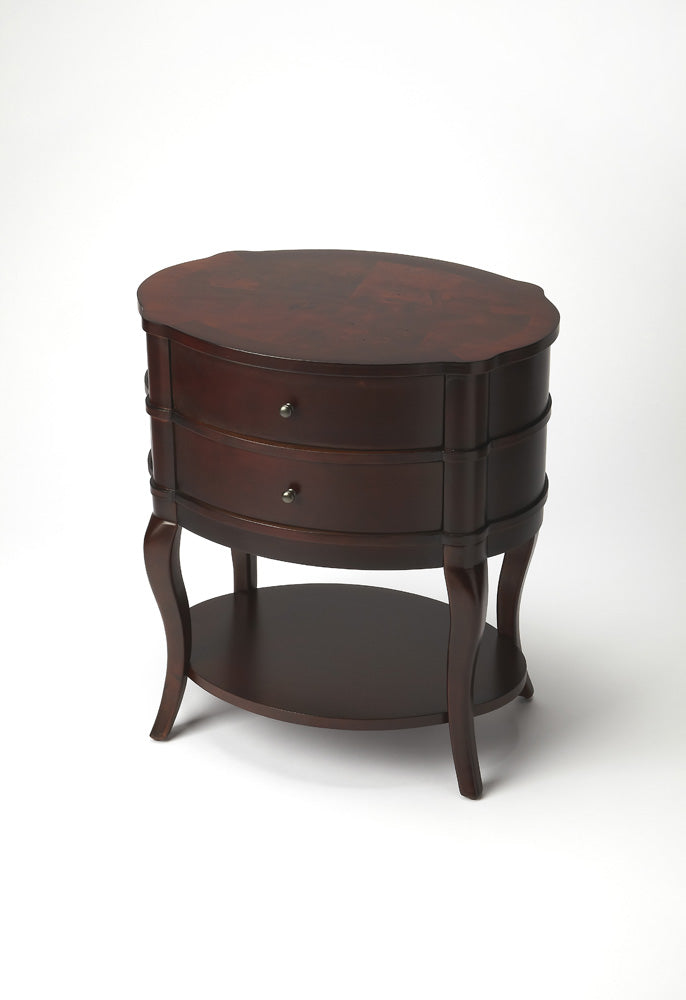 Butler Specialty Company - Carlyle - Jarvis 24 in. W Oval Wood 2-Drawer Side Table, Dark Brown - 515024