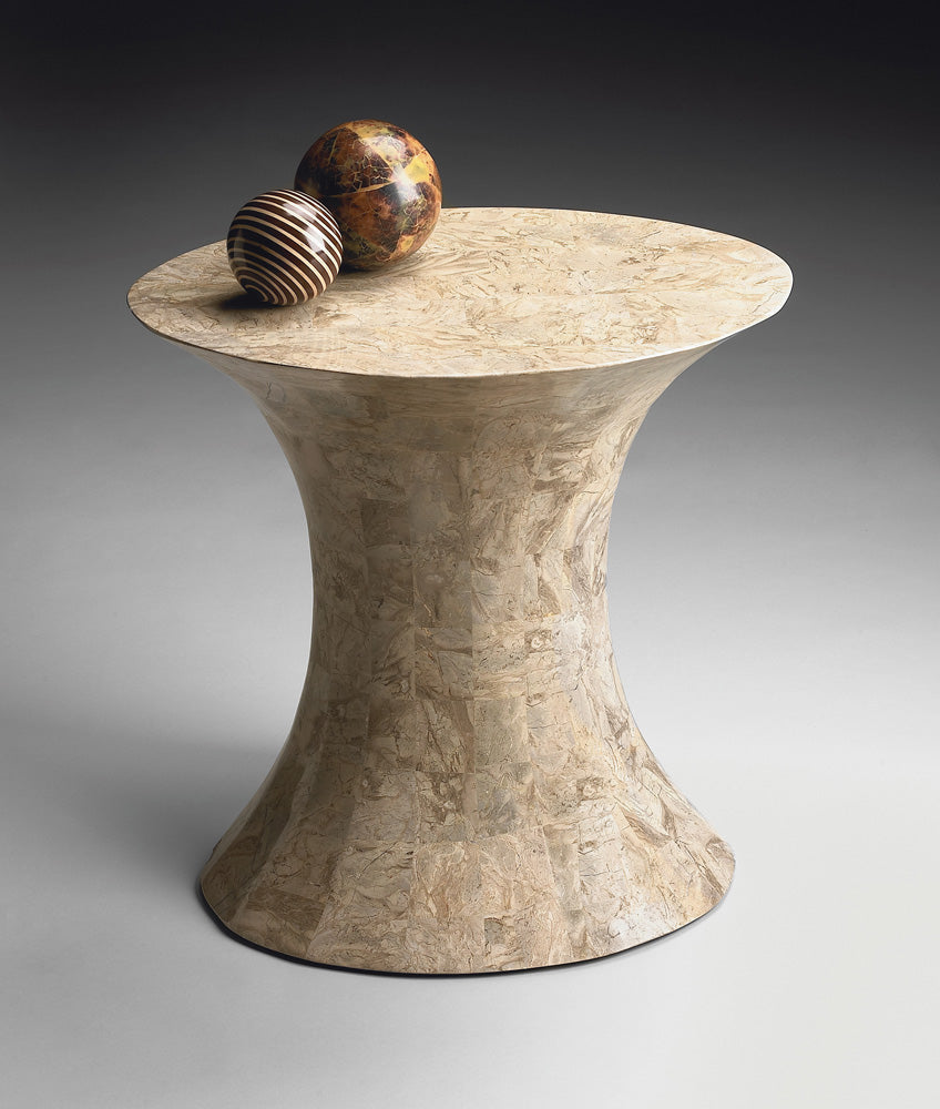 Butler Specialty Company - Jaxon Oval Fossil Stone Side Table, Beige - 5059070