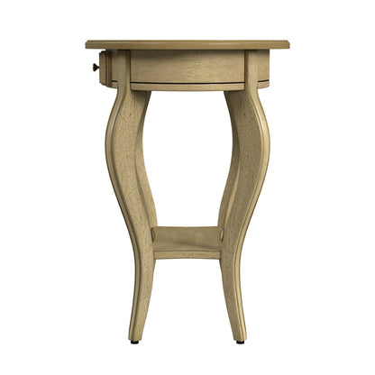Butler Specialty Company - Jeanette 24.5 in. W Oval Wood 1 Drawer Side Table, Beige - 532424
