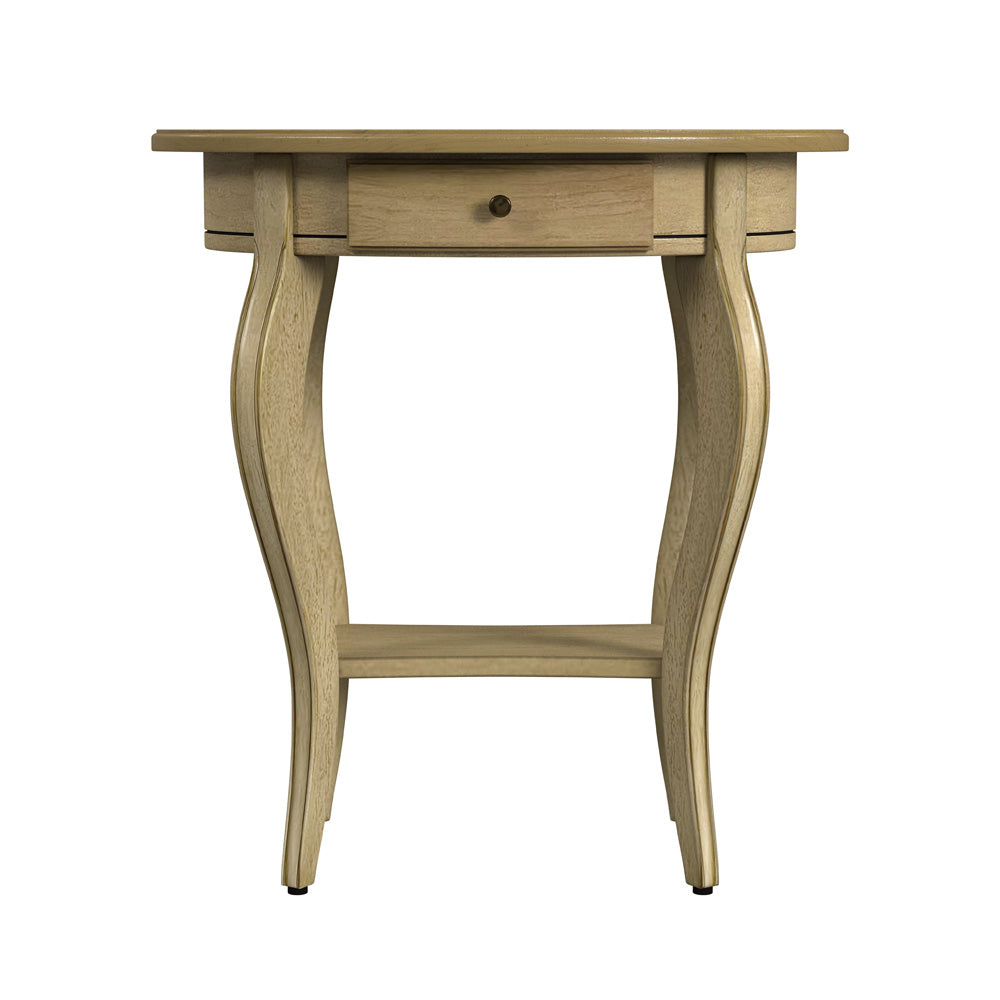 Butler Specialty Company - Jeanette 24.5 in. W Oval Wood 1 Drawer Side Table, Beige - 532424