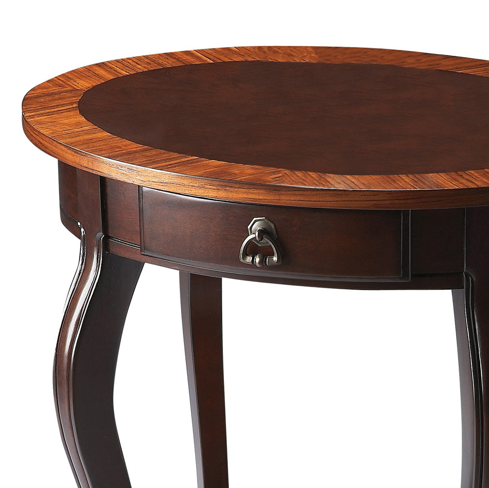 Butler Specialty Company - Jeanette 24.5 in. W Oval Wood 1 Drawer Side Table, Dark Brown - 532211