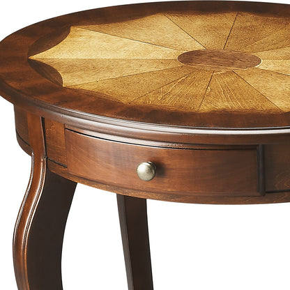 Butler Specialty Company - Jeanette 24.5 in. W Oval Wood 1 Drawer Side Table, Dark Brown - 532024