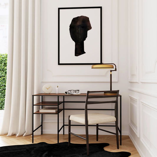 Butler Specialty Company - Jensen 55 in. W Rectangular Wood & Iron Writing Desk with Open Shelf Storage, Light Brown - 5686330_CLOSEOUT