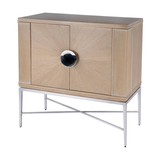 Butler Specialty Company - Joanie 40 in. W Wood & Metal 2 Door Wine Cabinet, Tan/Beige - 5773070_CLOSEOUT