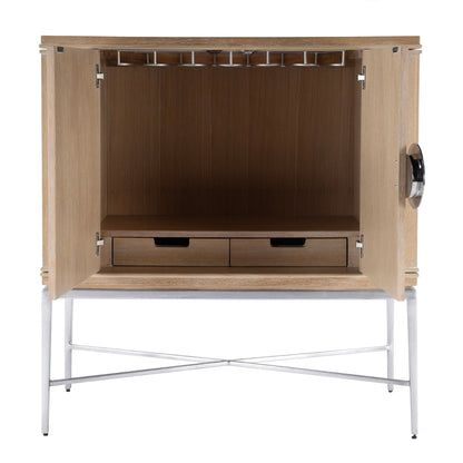 Butler Specialty Company - Joanie 40 in. W Wood & Metal 2 Door Wine Cabinet, Tan/Beige - 5773070_CLOSEOUT