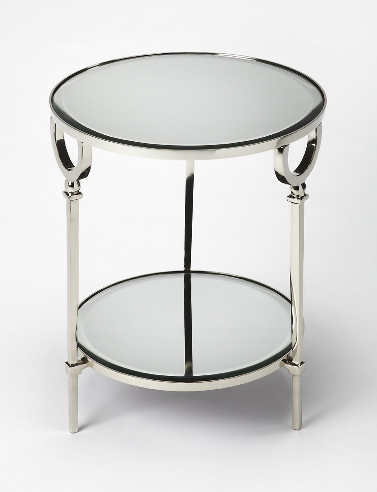 Butler Specialty Company - Jolene Metal & Mirrored Side Table, Silver - 3940140