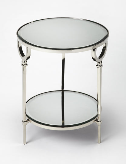 Butler Specialty Company - Jolene Metal & Mirrored Side Table, Silver - 3940140