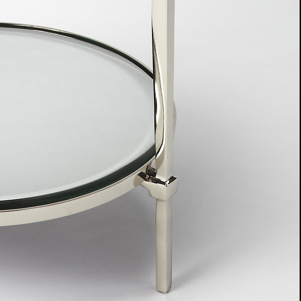 Butler Specialty Company - Jolene Metal & Mirrored Side Table, Silver - 3940140