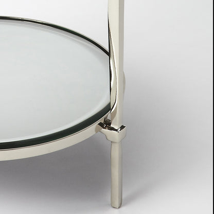 Butler Specialty Company - Jolene Metal & Mirrored Side Table, Silver - 3940140