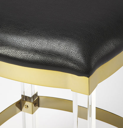 Butler Specialty Company - Jordan Acrylic & Leather 24" Counter Stool, Black - 5322034