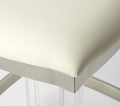 Butler Specialty Company - Jordan Acrylic & Leather 24" Counter Stool, White - 5322411