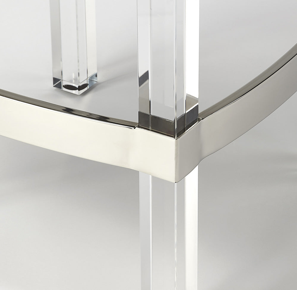 Butler Specialty Company - Jordan Acrylic & Leather 24" Counter Stool, White - 5322411