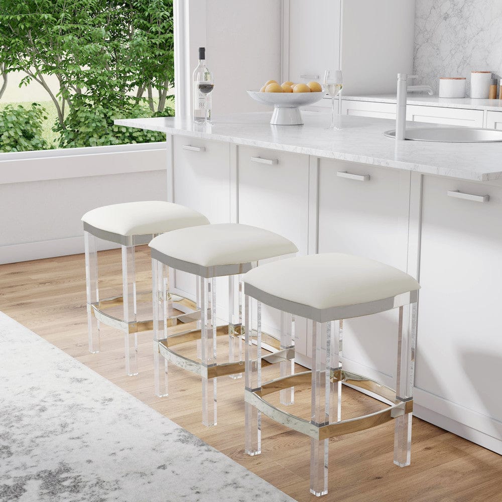 Butler Specialty Company - Jordan Acrylic & Leather 24" Counter Stool, White - 5322411 view 6