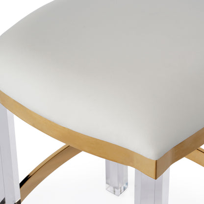 Butler Specialty Company - Jordan Acrylic & Polished Brass 24" Counter Stool, White - 5322402