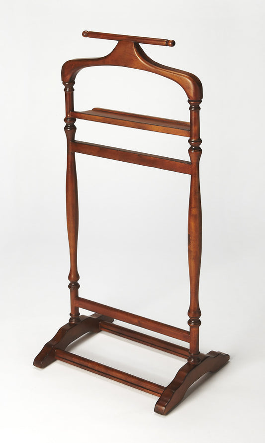 Butler Specialty Company - Heritage - Judson 42.75 in. H x 18.75 in. W Rectangular Wood Valet Stand, Medium Brown - 1926101