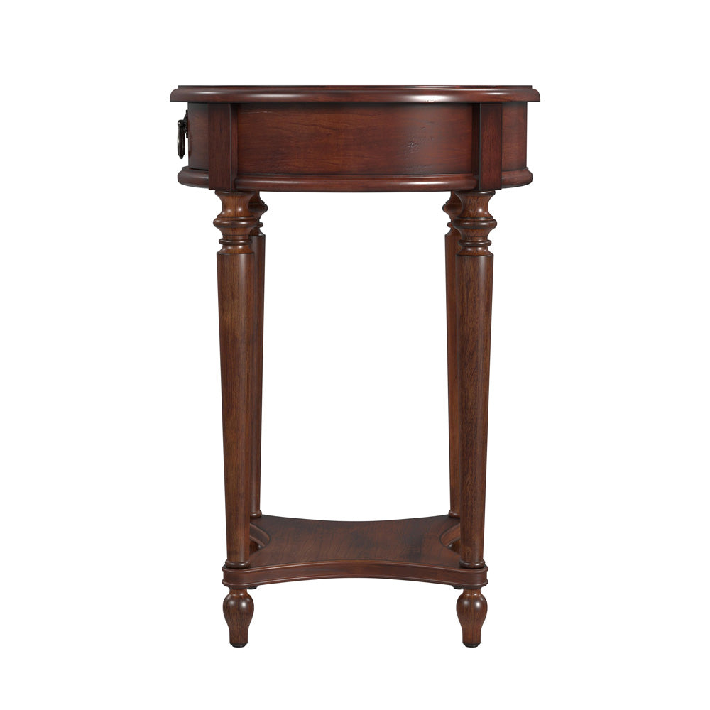 Butler Specialty Company - Jules 17.5 in. W Round Wood 1 Drawer End Table, Dark Brown - 2096024