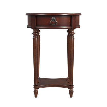 Butler Specialty Company - Jules 17.5 in. W Round Wood 1 Drawer End Table, Dark Brown - 2096024