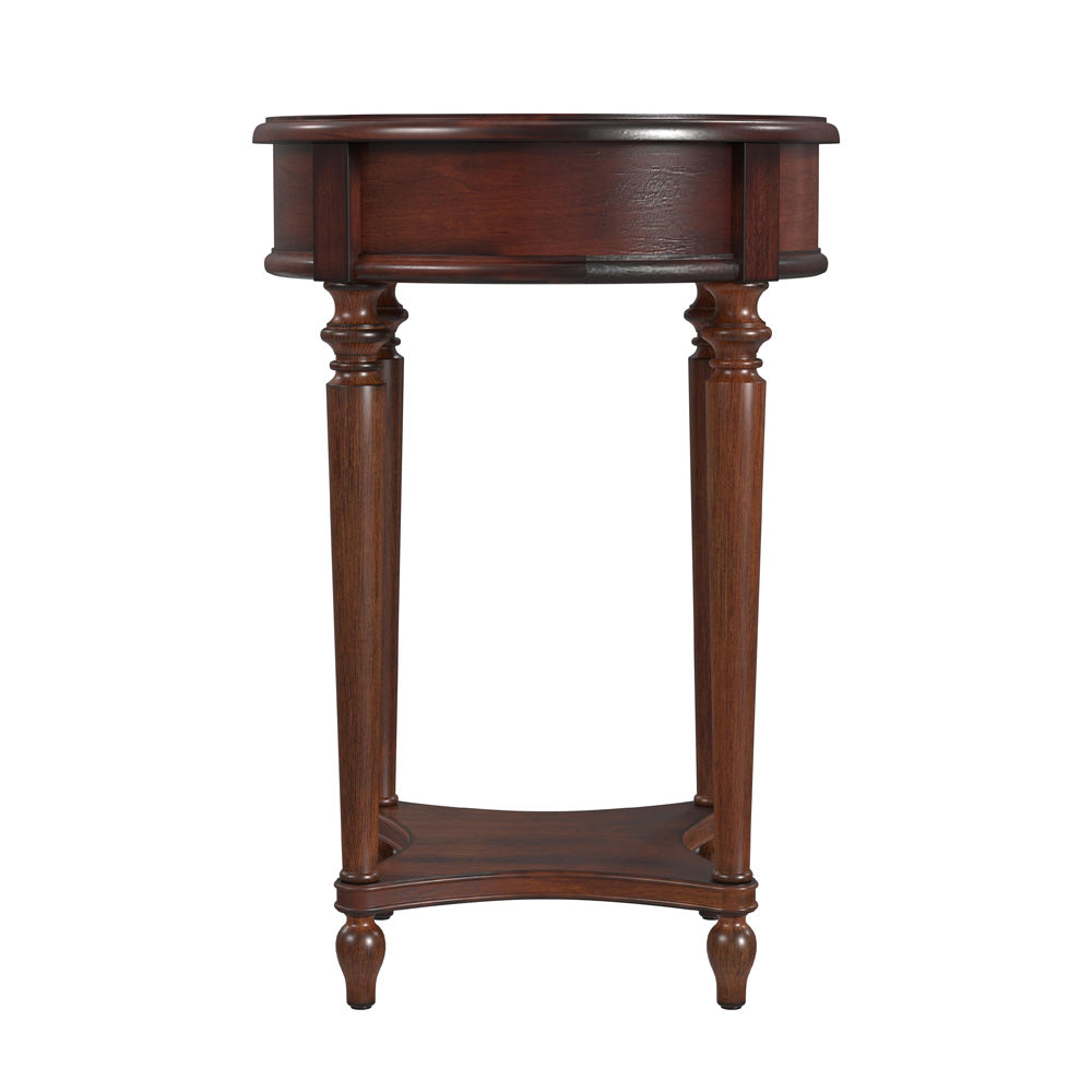 Butler Specialty Company - Jules 17.5 in. W Round Wood 1 Drawer End Table, Dark Brown - 2096024