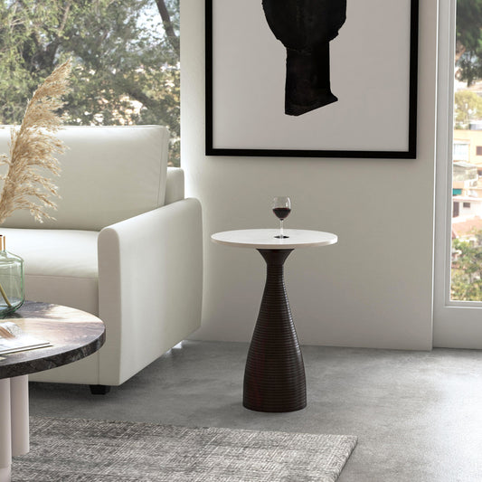 Butler Specialty Company - Julia Marble Pedestal End Table, Dark Brown - 5627140