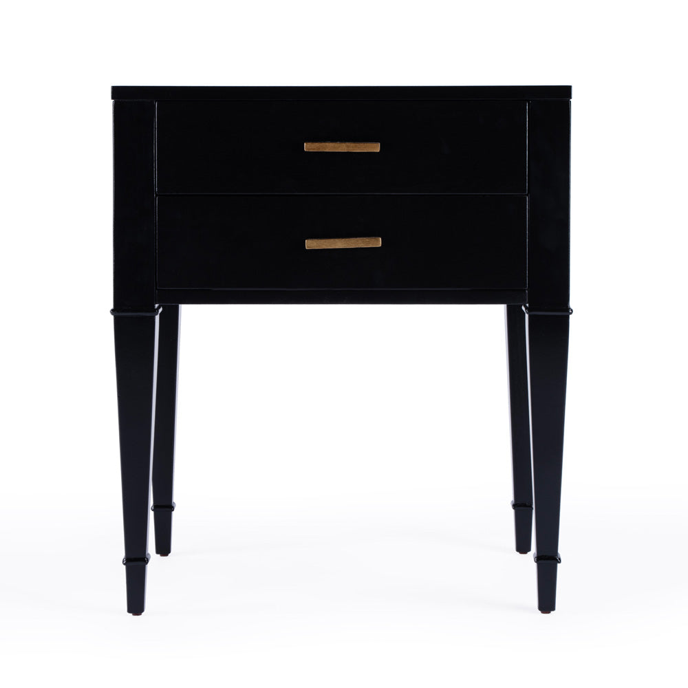 Butler Specialty Company - Kai 24 in. W Rectangular Wood 2 Drawer End Table, Black - 5713111