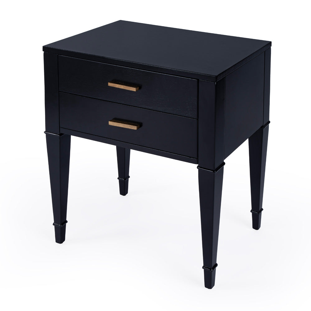 Butler Specialty Company - Kai 24 in. W Rectangular Wood 2 Drawer End Table, Black - 5713111