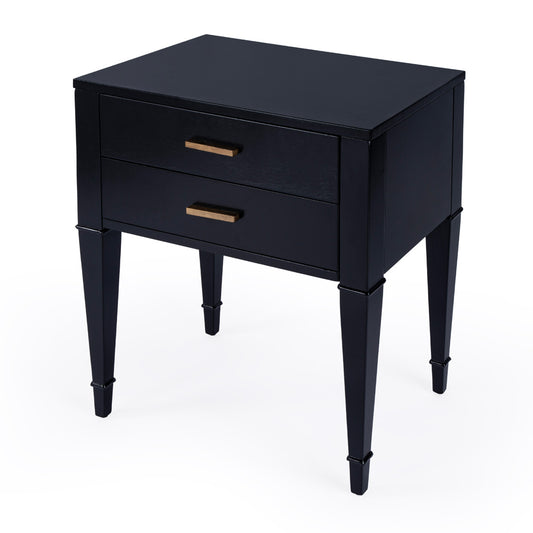 Butler Specialty Company - Kai 24 in. W Rectangular Wood 2 Drawer End Table, Black - 5713111