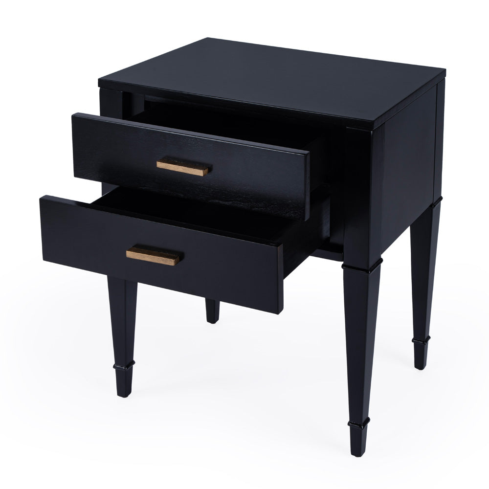 Butler Specialty Company - Kai 24 in. W Rectangular Wood 2 Drawer End Table, Black - 5713111