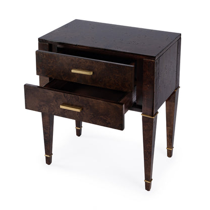 Butler Specialty Company - Kai 24 in. W Rectangular Wood 2 Drawer End Table, Dark Brown - 5713446