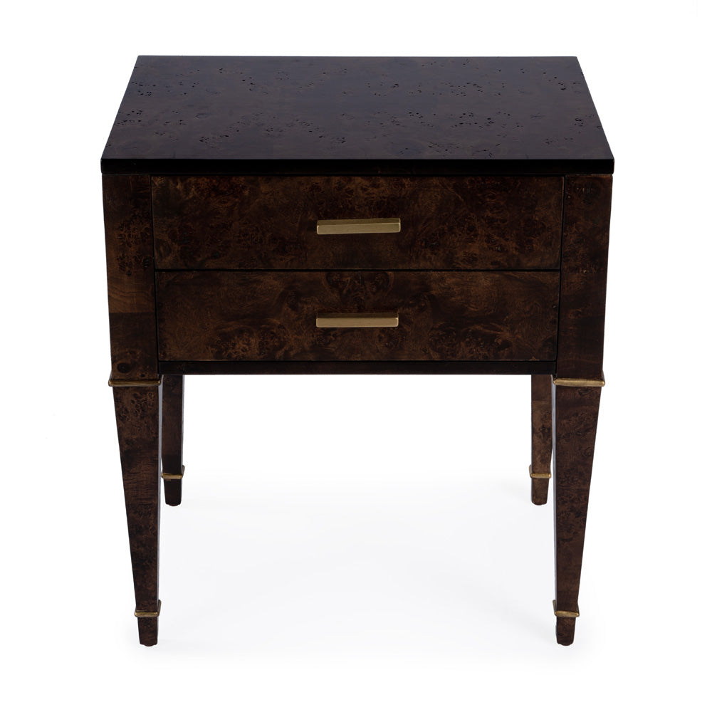 Butler Specialty Company - Kai 24 in. W Rectangular Wood 2 Drawer End Table, Dark Brown - 5713446