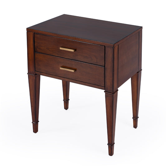 Butler Specialty Company - Kai 24 in. W Rectangular Wood 2 Drawer End Table, Medium Brown - 5713011