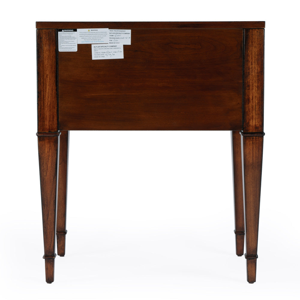 Butler Specialty Company - Kai 24 in. W Rectangular Wood 2 Drawer End Table, Medium Brown - 5713011