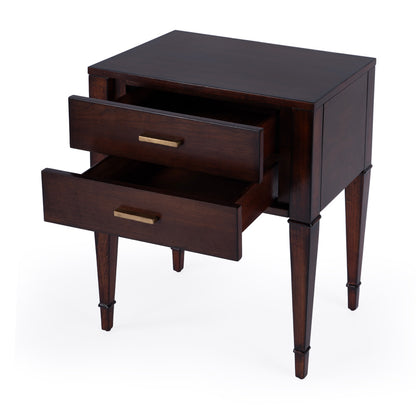 Butler Specialty Company - Kai 24 in. W Rectangular Wood 2 Drawer End Table, Dark Brown - 5713024